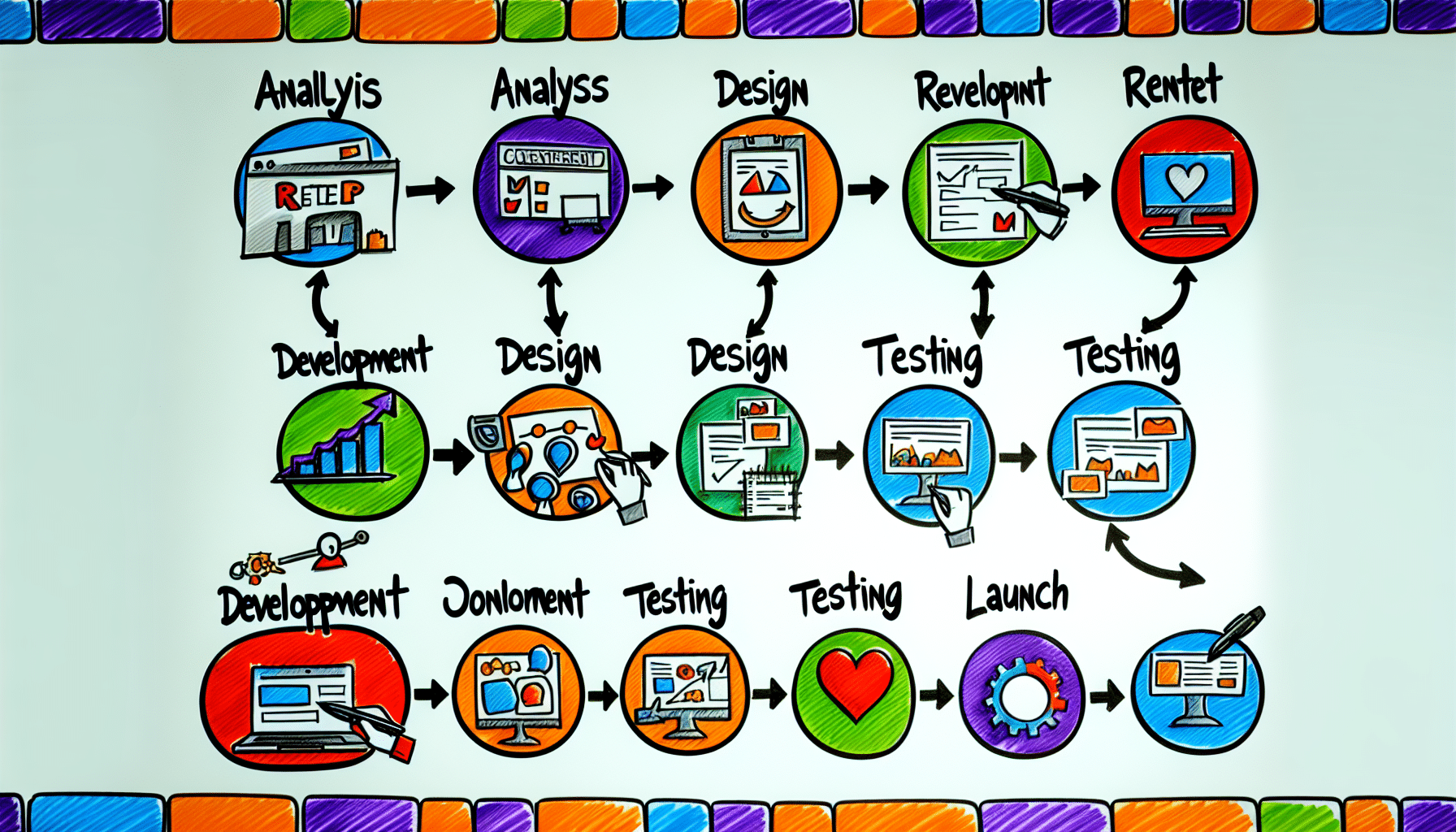 webloa-location-site-internet-comment-ca-fonctionne Schéma illustré représentant les étapes de création d’un site web en location.